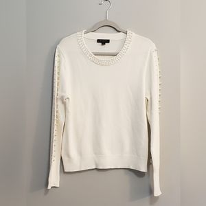 Ann Taylor Petite Sweater Embellished with Pearls NWOT With Defects  Size LP